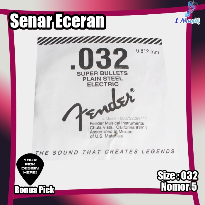 SENAR GITAR ECERAN SATUAN FENDER NOMOR 4 5 6 024 032 040