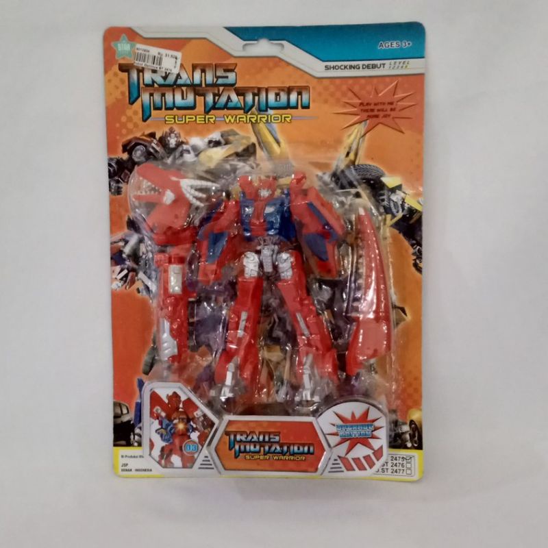 ST 2475 - Mainan Robot Trans Mutation Super Warrior Optimus Pryme Lampu dada besar ST2475