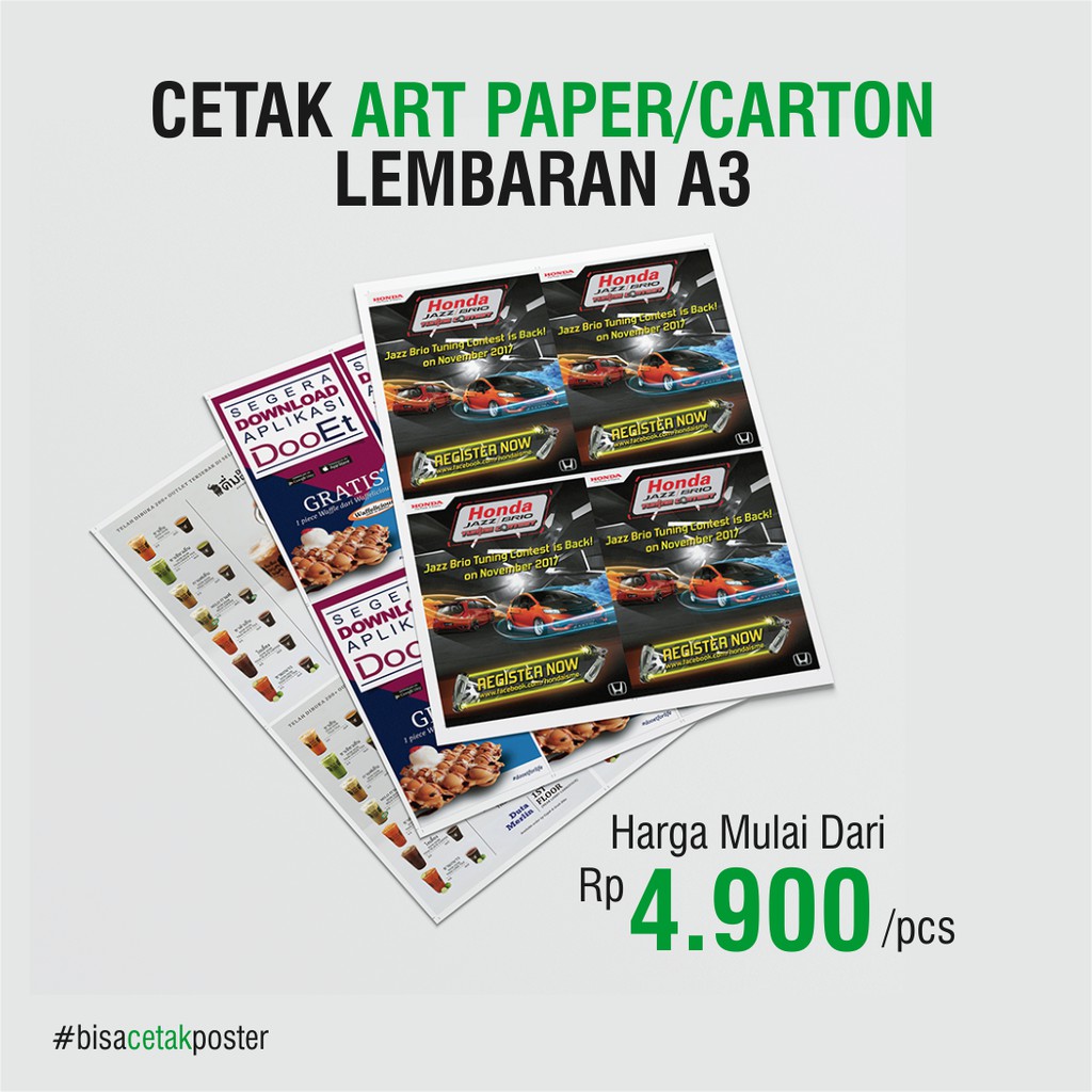 

Cetak Poster A3 / A4 | Print 1 SISI / 2 SISI | Kertas Art Paper / Art Carton / Foto