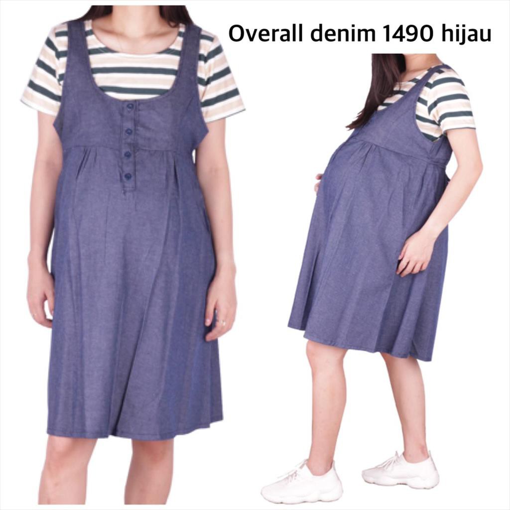 Baju Hamil Overall Denim 1490 plus inner