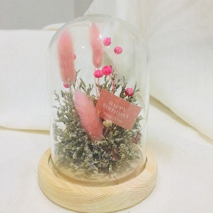 [Msdandelion] dried flower glass dome | flower done | kado ulang tahun | kado wisuda | hadiah annive