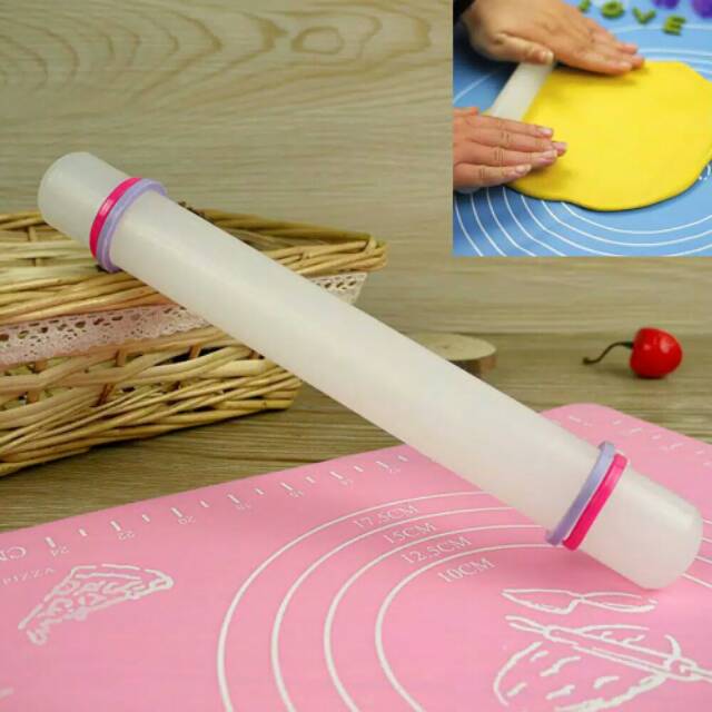 Rolling pin fondant anti lengket penggilas adonan kue silmat plunger spuit 1m sagu connector cetakan