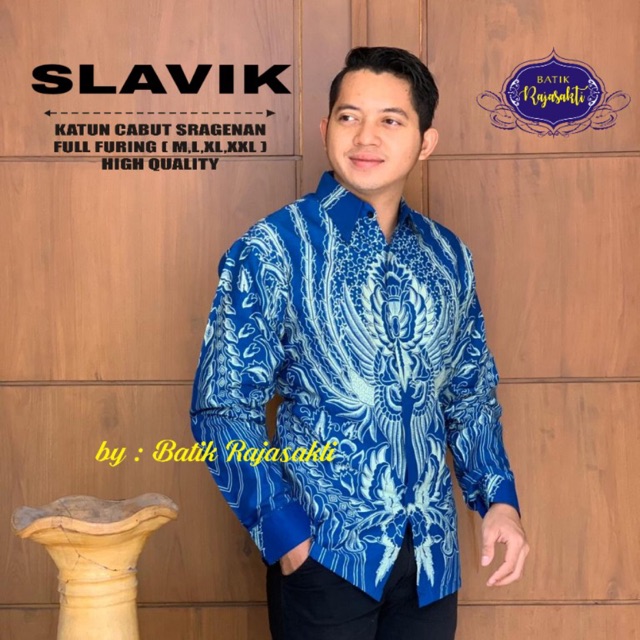 Batik Pria SLAVIK Katun Cabut Full Furing Termurah