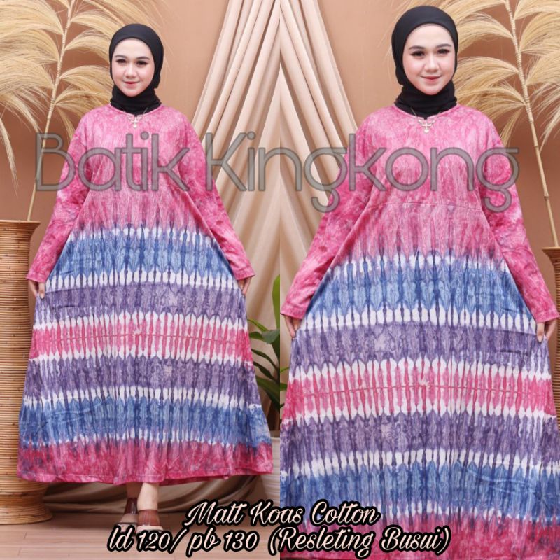 DASTER JUMBO ABSTRAK JUMPUTAN PANJANG SEMATAKAKI RESLETING BUSUI DEPAN RESLETING BUMIL FRIENDLY DRESS WANITA KEKINIAN KAOS KATUN TEBAL ADEM SERAP KERINGAT