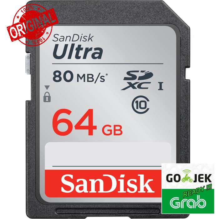 Memory SD CARD Sandisk Ultra SDXC UHS-1 64GB 80MB/s ORIGINAL