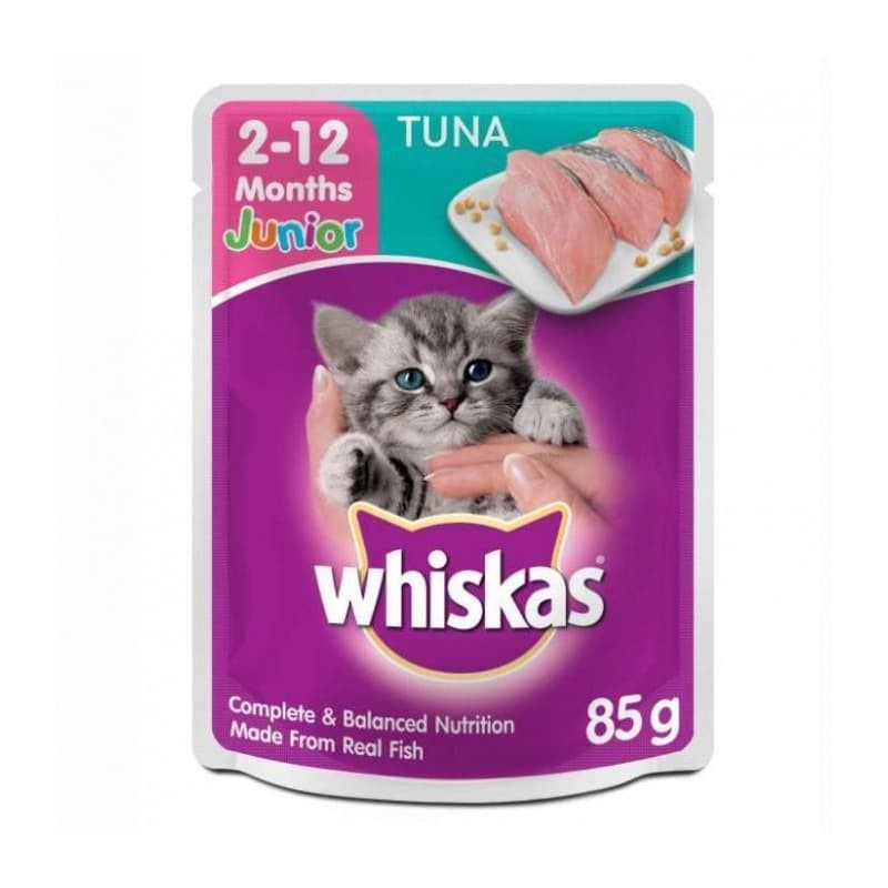 MAKANAN KUCING WHISKAS POUCH JUNIOR TUNA 85GR