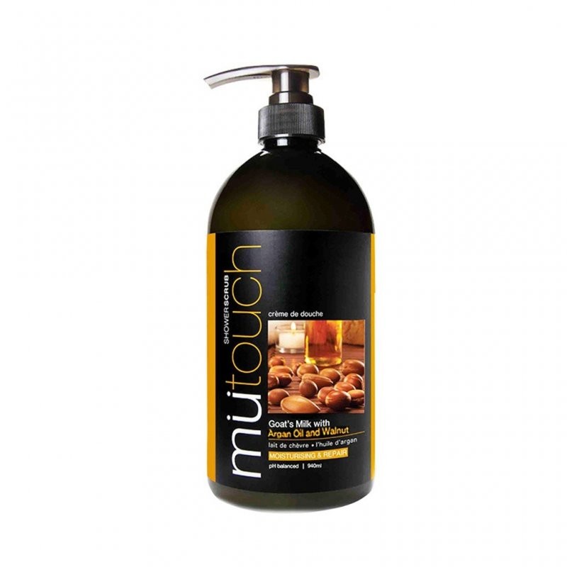 ★ BB ★ MuTouch Goat's Milk Shower Scrub Argan Oil and Walnut 940ml - Mu Touch