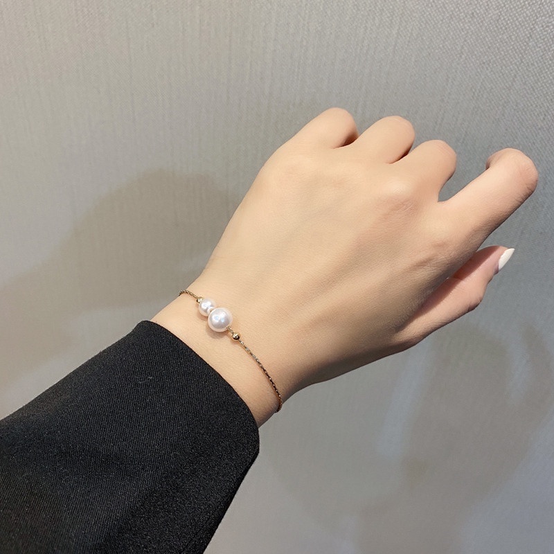 Zomi Gelang Mutiara Gaya Korea Simple Adjustable Untuk Wanita