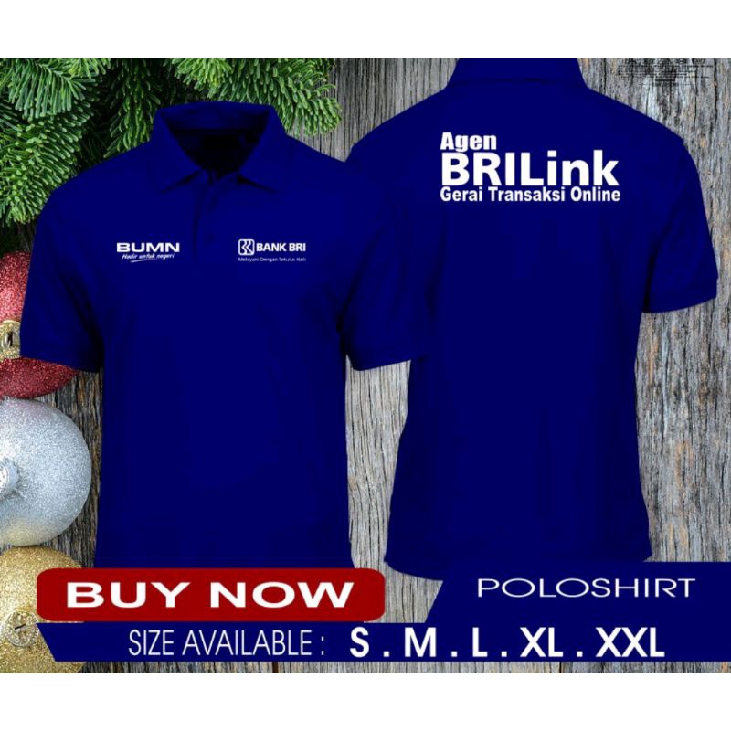 Kaos Kerah Bank BRI Kaos Polo Shirt Agen BRILINK Full Bordir.