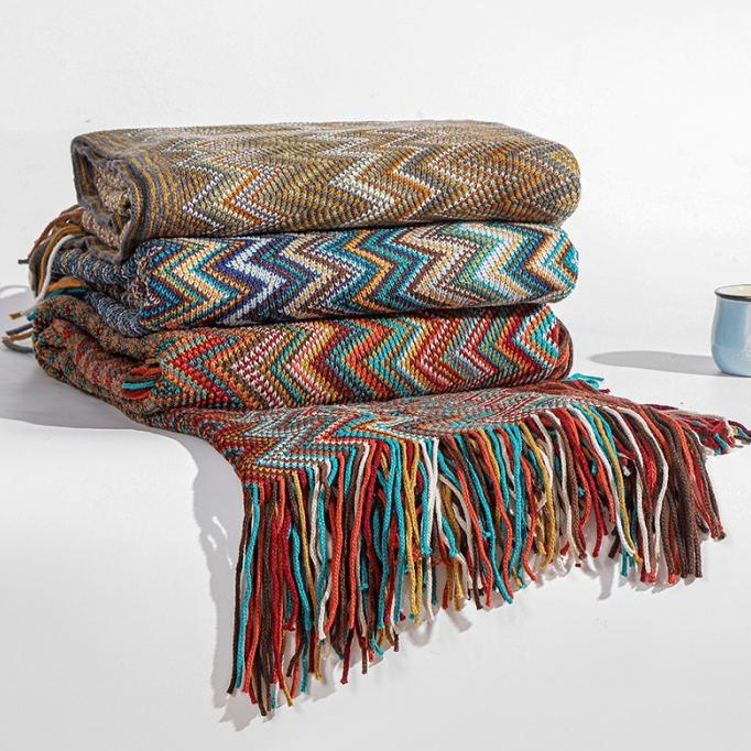 Selimut Cover Sofa Bed Blanket Impor Cantik Premium Vintage Bohemian