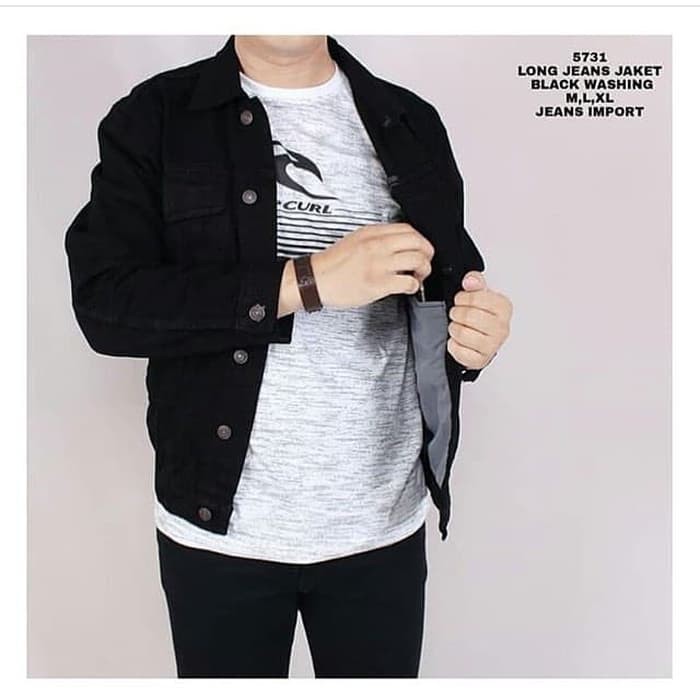 Jacket Denim Trucker Relaxed Fit Black Rinsed