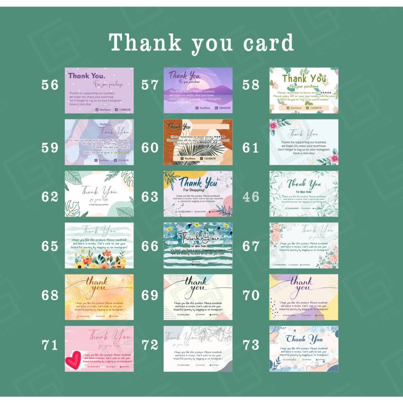 

thank you card olshop custom murah
