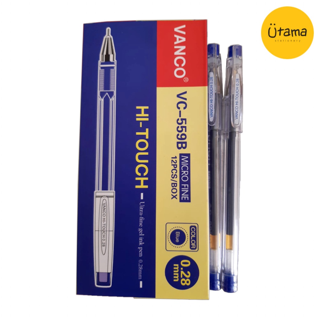 

Pulpen Vanco VC-559B 0.28mm Biru Hi-Touch Gel Ink/Bolpen/Ballpoint/Bolpoin/Pena/Ballpen Blue 0.28 mm
