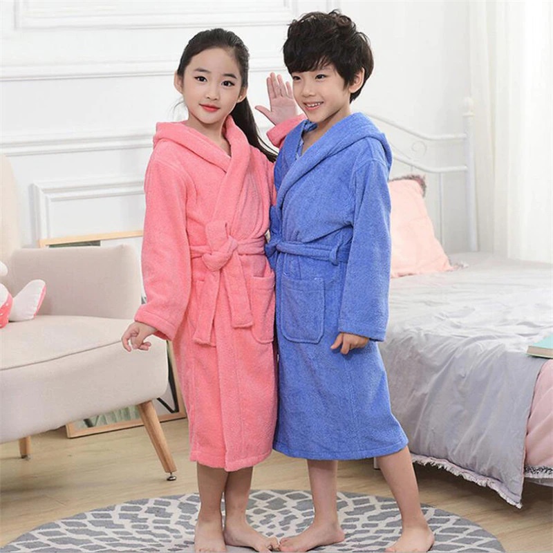 Kimono Handuk Anak Tebal Polos Ada Kupluknya Usia 2-15 Tahun