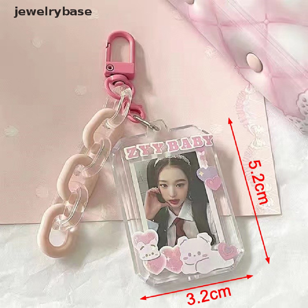 (jewelrybase) Gantungan Kunci Bentuk Hati Bahan Akrilik Ukuran 1 inch Untuk Foto / Kartu