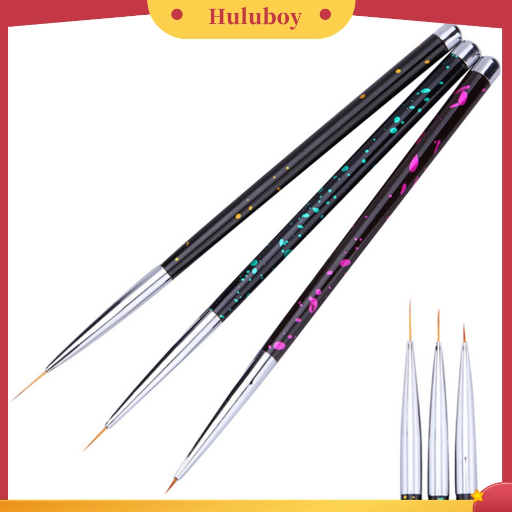 Huluboy Huluboy♡ Set Brush Pen Liner Gambar Dot Bunga Grid Untuk Nail Art DIY