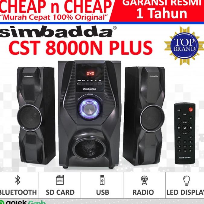 siap kirim] Simbadda CST 8000N+ / Plus - Speaker Multimedia Bluetooth & Remote