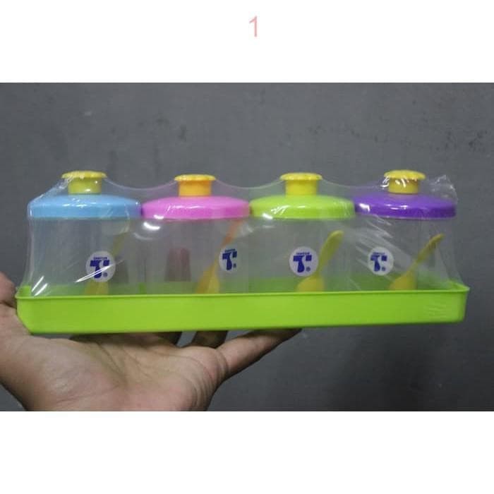 

tempat bumbu kitchen pot mini garam lada gula micin mecin set isi 4