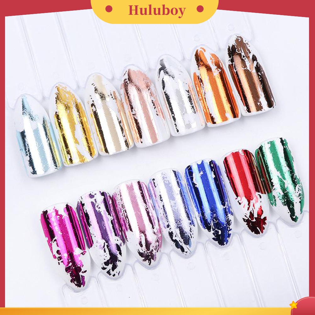 Huluboy Huluboy♡ 14 Lembar Stiker Kertas Transfer Laser Bentuk Bintang Multi Warna Untuk Dekorasi Manicure