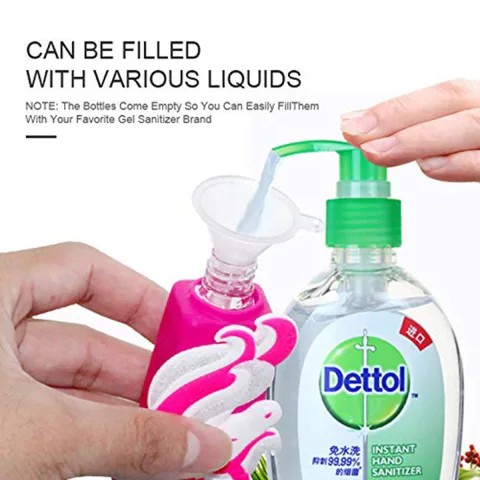 (Part 3) Botol Gantungan Kunci Tas Hand Sanitizer Petak Karakter Lucu Bahan Silikon