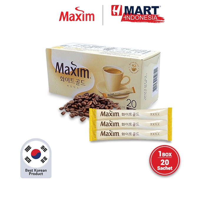 

ASLII Maxim White Gold Coffee Mix / Kopi Moka Korea 20 Sachet