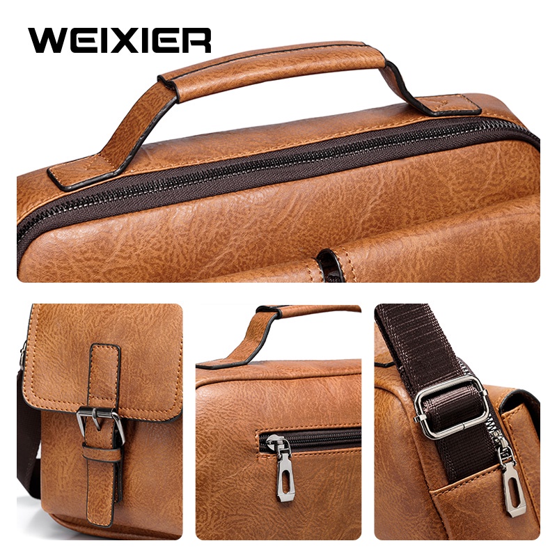 WEIXIER 9558 Tas Selempang Pria Kulit Sling Bag Anti Air WK-SBY