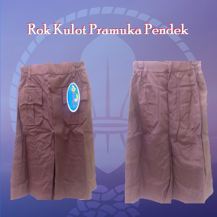 ROK SERAGAM PRAMUKA KULOT SD COKLAT / ROK CELANA PENDEK COKLAT SD ( MERK SERAGAM DAN BULOVA )