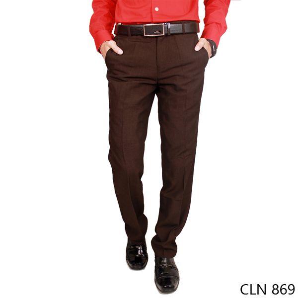 Mens Formal Pants Trousers Katun Coklat Tua - CLN 869