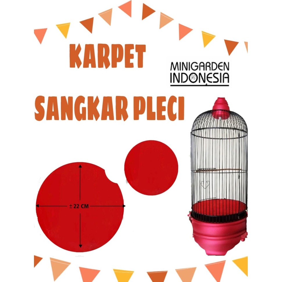 KARPET SANGKAR BURUNG PLECI DIAMETER 22 CM ALAS PERLAK TATAKAN KANDANG