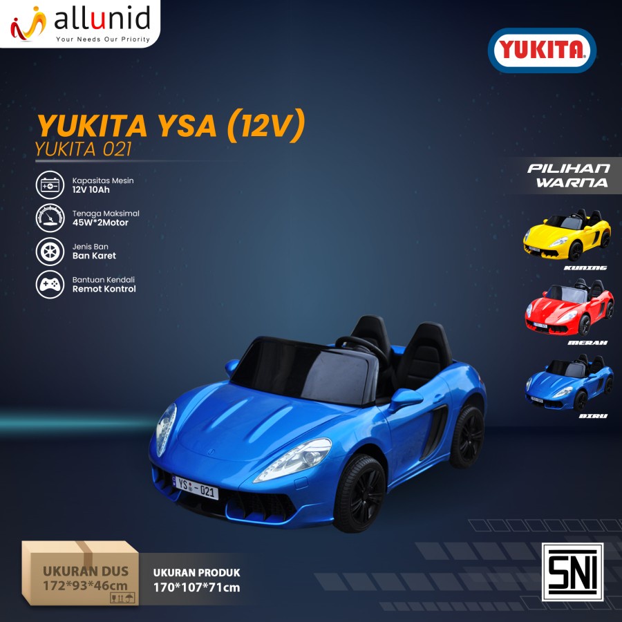 Yukita YSA-021 12 Volt Mobil Aki Mainan Anak