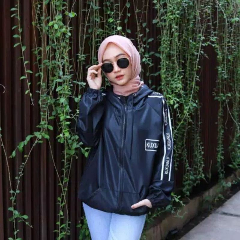 KUXUX JACKET || ANDO JACKET II JAKET PARASIT WANITA #KJ-Blue Nevy