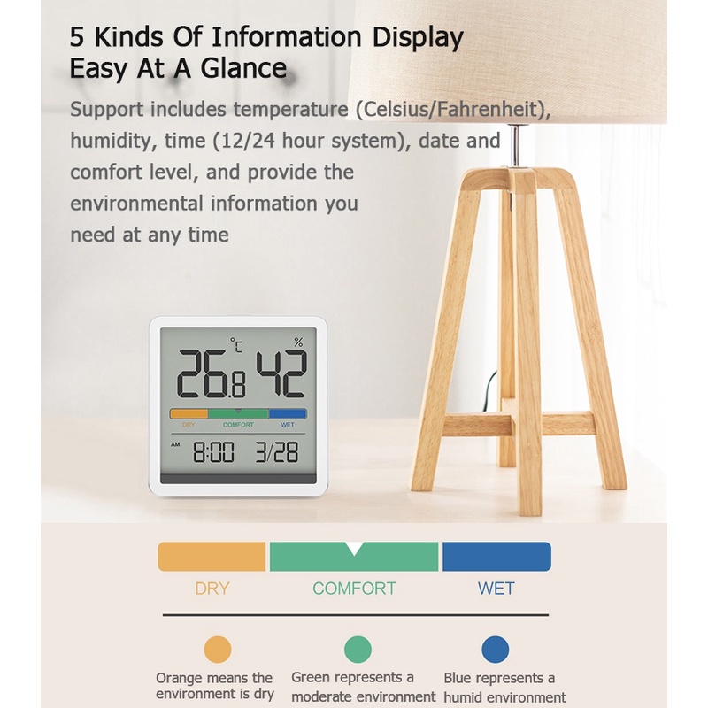 MIIIW NK5232 - Jam Digital dengan Pengukur Suhu dan Kelembaban Udara