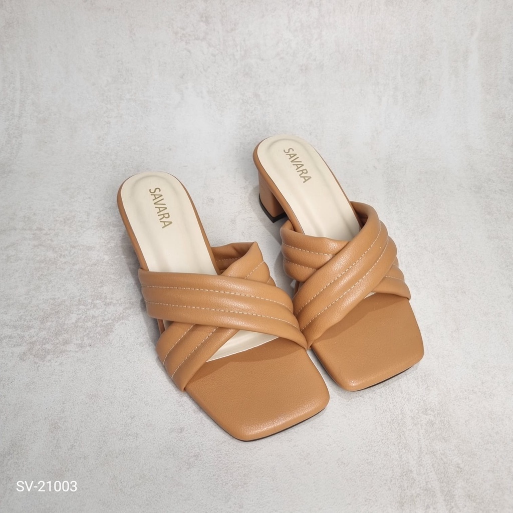 12.12 SALE &gt; Savara Aurora Sandal Heels Wanita SV-21003#(Real Stock)