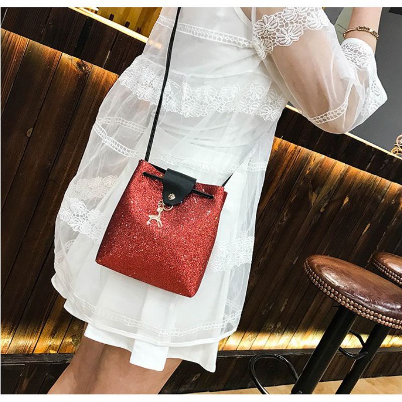 Tas Selempang Wanita Mini Sling Bag Gliter Women Fashion Bag