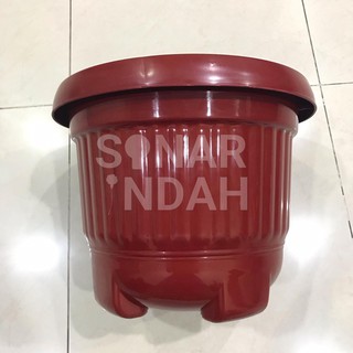  Pot  Bunga  Plastik Merah Coklat  Diameter 45 cm Gojek Grab 