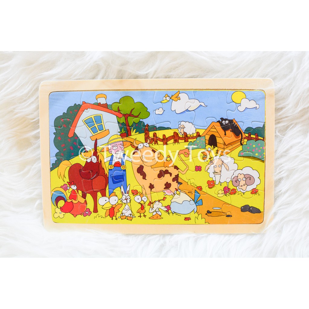 TweedyToys - Mainan Edukatif / Jigsaw Puzzle / Puzzle Kayu Gambar Kecil 24 Keping Lucu