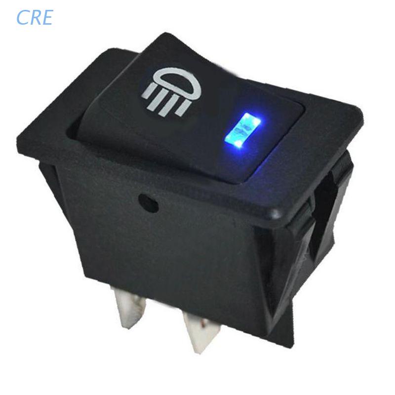 Cre Saklar Rocker Switch Lampu Kabut LED 12V 4 Pin Warna Biru Untuk Dashboard Mobil / Perahu