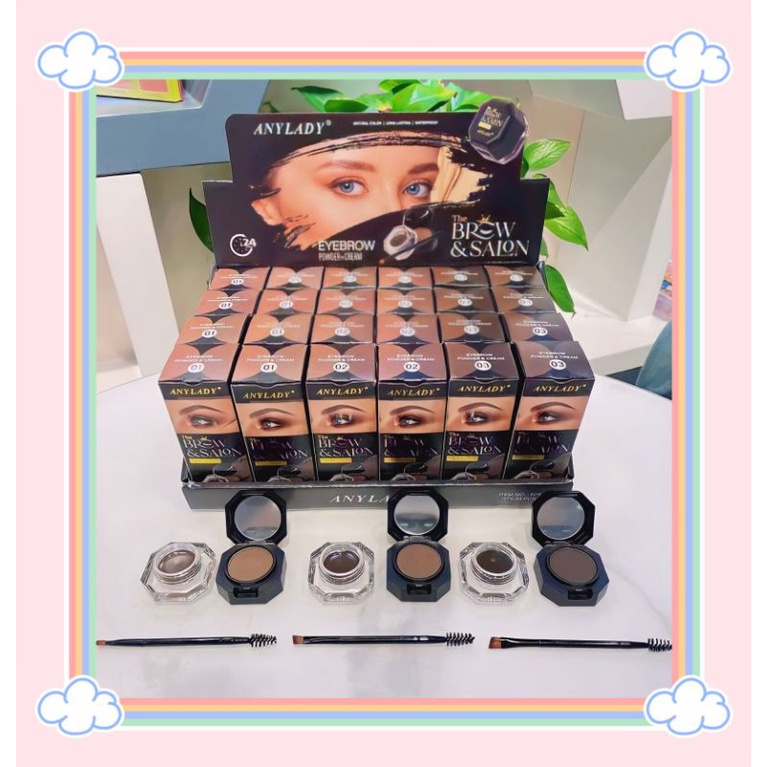 PROMO!!!EYEBROW POWDER+CREAM THE BROW&amp;SALON ANY LADY 609