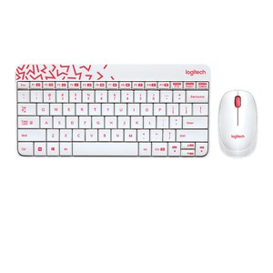 Keyboard dan mouse wireless logitech MK240 putih