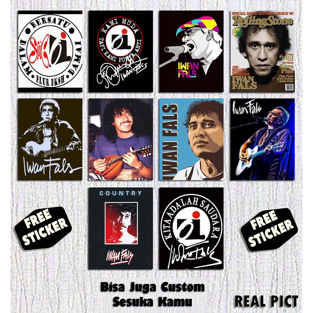 POSTER IWAN FALS / FREE STICKER/ FREE CUSTOM/ HIASAN DINDING DEKORASI RUANGAN/ POSTER TEMPEL AESTHET