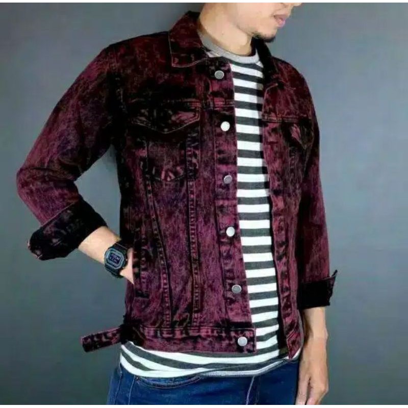 jaket jeans pria snow