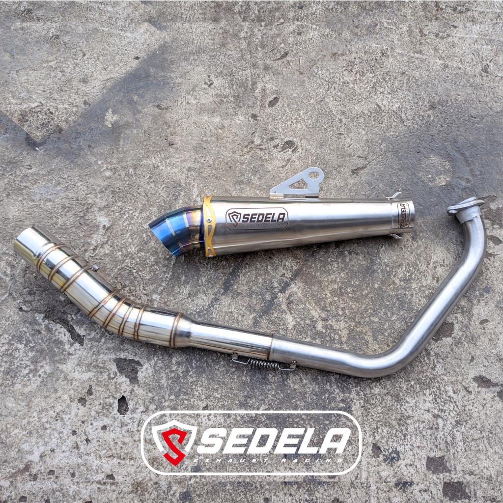 Original Sedela Exhaust, conical open spec pipe for Sniper 135/Sniper 150 / exciter 150 big elbow pi