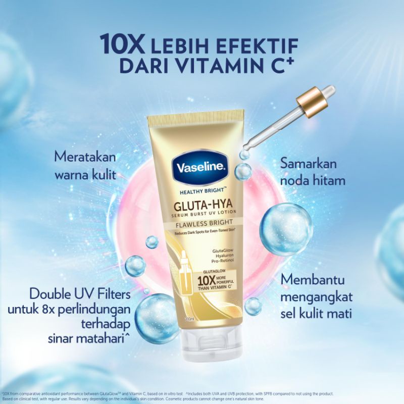 VASELINE HB GLUTA HYA SERUM BURST UV LOTION FLAWLESS BRIGHT 200ML