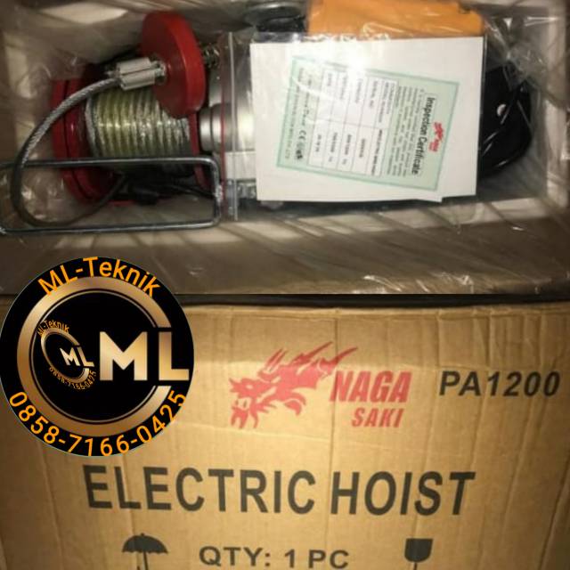 NAGAsaki Mini Electric Hoist PA 1200 elektrik hoist 1,2 ton kerekan elektrik