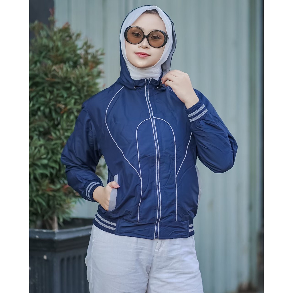 Jaket olahraga running wanita pria Unisex joging lari outdoor TNF