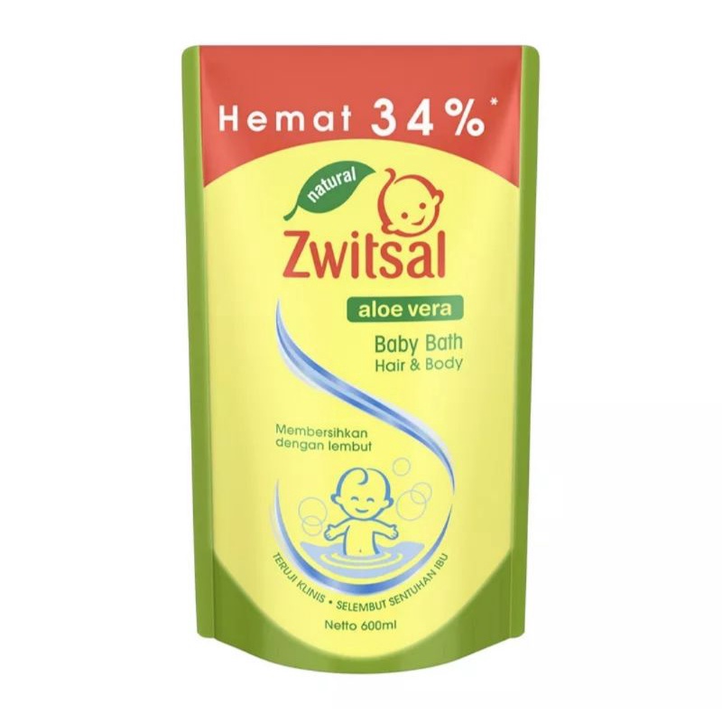 Zwitsal Baby Bath Hair &amp; Body Aloe Vera 600 mL