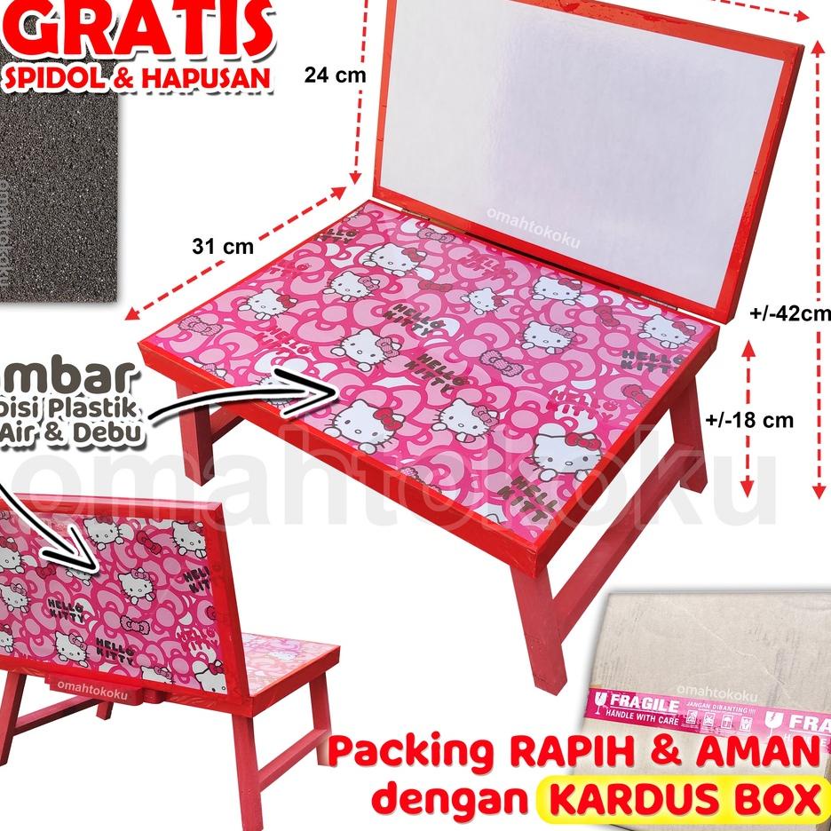 

Grosir Meriah Meja Belajar Plus Papan Tulis Lipat Karakter Anak Minimalis GRATIS SPIDOL dan PENGHAPUS 30x40x24 mini gambar DILAPISI PLASTIK ANTI AIR