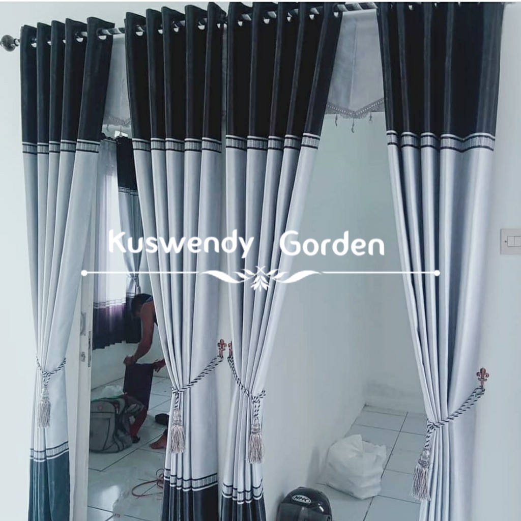 Gorden Blackout Flat 100 x 250 cm Tinggi 2.5 meter Hordeng Jendela Pintu Tirai Minimalis