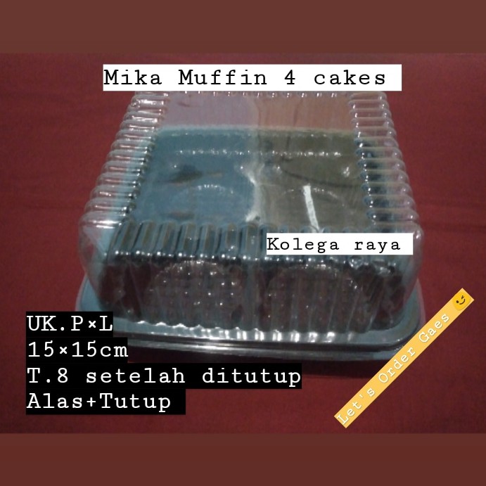 Mika Muffin model 4 cakes ISI 50PCS Warna Coklat