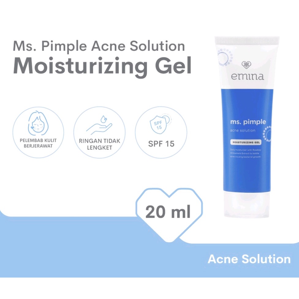 Emina Ms. Pimple Acne Solution Moisturizing Gel 20 ml - Pelembab Wajah Kulit Berjerawat